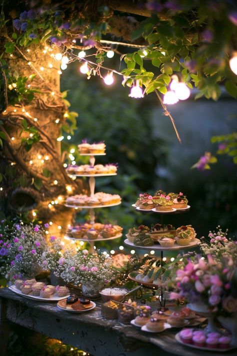 Garden Fairy Wedding Theme, Fairy Garden Wedding Theme, Fairy Garden Ideas Party, Painting Ideas Decor, Fairy Wedding Ideas, Fairy Party Aesthetic, Fairy Garden Wedding Ideas, Garden Fairy Wedding, Fairy Inspired Wedding