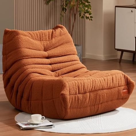 Cansunna Bean Bag Chair Sofa Sack Big Beanbag Chair for Adults Fireside Bean Bag Lounger Memory Foam Chair for Home, Apartment or Gaming Venue (BROWNTEDDY) Tela, Chaise Longue, Big Beanbag, Big Bean Bags, Lounger Chair, Bean Bag Lounger, Bean Bag Sofa, Loungers Chair, Cozy Chair