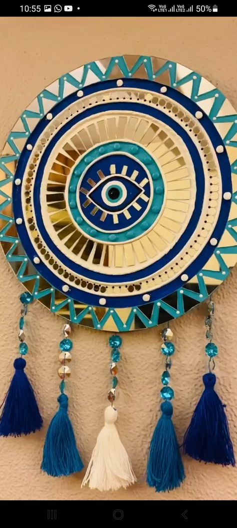 Evil Eye Lippan Art Design, Lipan Art Mirror Work Diy Rectangle, Mahadev Lippan Art, Evil Eye Lippan Art, Lipan Art Wall, Simple Lippan Art, Lipan Art Mirror Work, Modern Lippan Art, Mirror Mandala Art