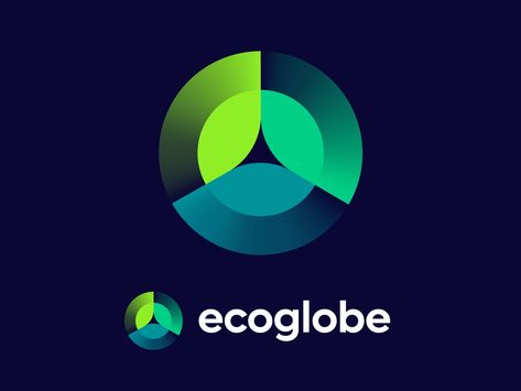 Logo concept for Ecoglobe pt.1 by Vadim Carazan - Logo Design for Carazan Brands on Dribbble Wordmark Logo Design, Recycle Logo, Energy Logo, Startup Logo, Earth Images, Tech School, Word Mark Logo, Family Project, School Logo