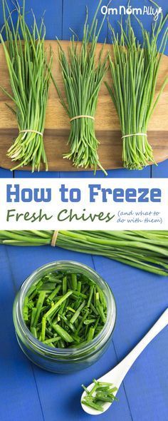 How to Freeze Fresh Chives (and how to use them) @OmNomAlly | It's incredibly easy to freeze fresh chives, so you can preserve the harvest whenever you have a glut of this flavourful herb. Plants Backyard, Freezing Fresh Herbs, Truck Garden, Drying Fresh Herbs, Growing Chives, Freezing Vegetables, Freezing Fruit, Freezing Herbs, Preserving Herbs