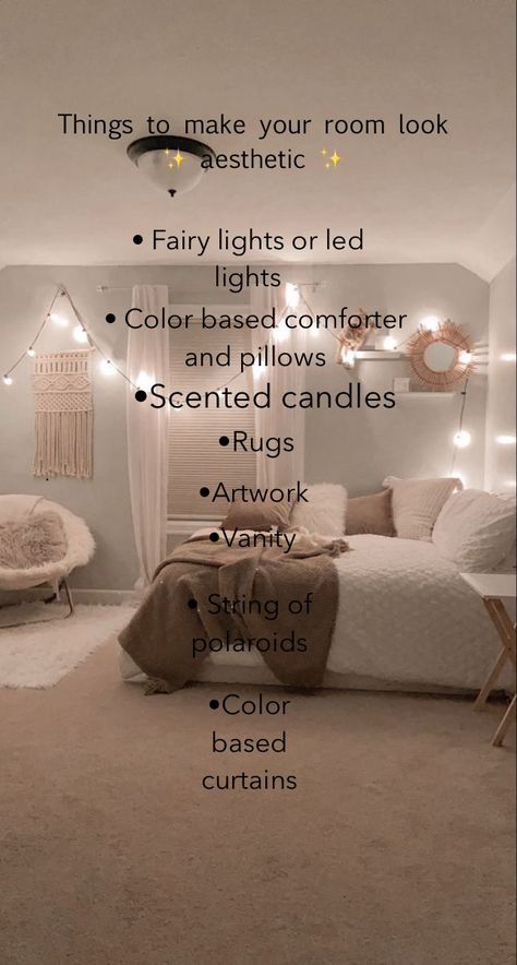 Pinterest Room Ideas Aesthetic, Room Glow Up, Aesthetic Room Decor Ideas For Teens, Teen Room Ideas Aesthetic, Room Ideas Small Bedroom, Comfy Bedroom Ideas, Teen Bedroom Design Ideas, Teen Room Ideas, Dream Rooms For Teens