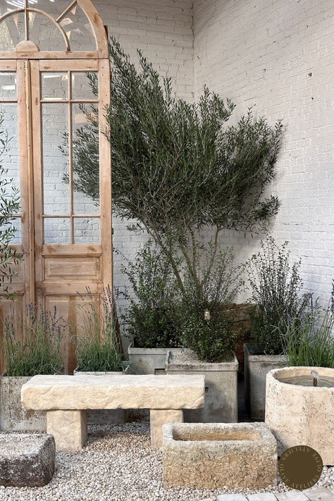 Outdoor Decor & Furniture from Olive Ateliers. Concrete Wall Garden Ideas, Stone Trough Planter Ideas, Diy Limestone Planter, Limestone Planter, Limestone Trough, Limestone Fountain, Stone Trough, Terracotta Garden, Antique Planter