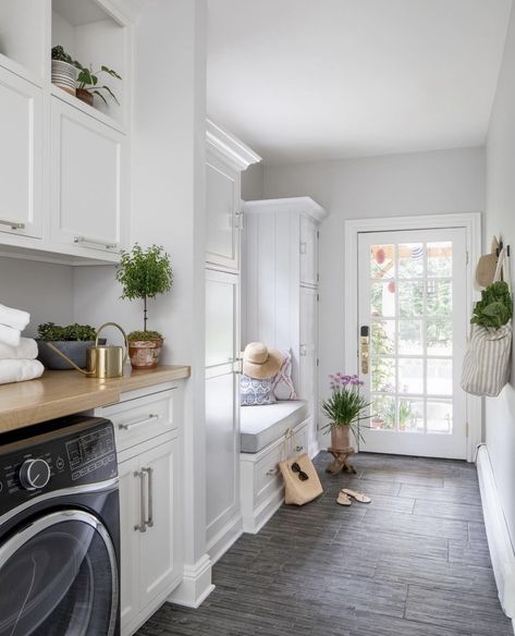 Mudroom Laundry Room Ideas, Transitional Laundry Room, Laundry Room Paint Color, Laundry Room Paint, Laundry Room/mudroom, Laundry Room Colors, Custom Laundry Room, Blue Laundry Rooms, Rustic Laundry Rooms