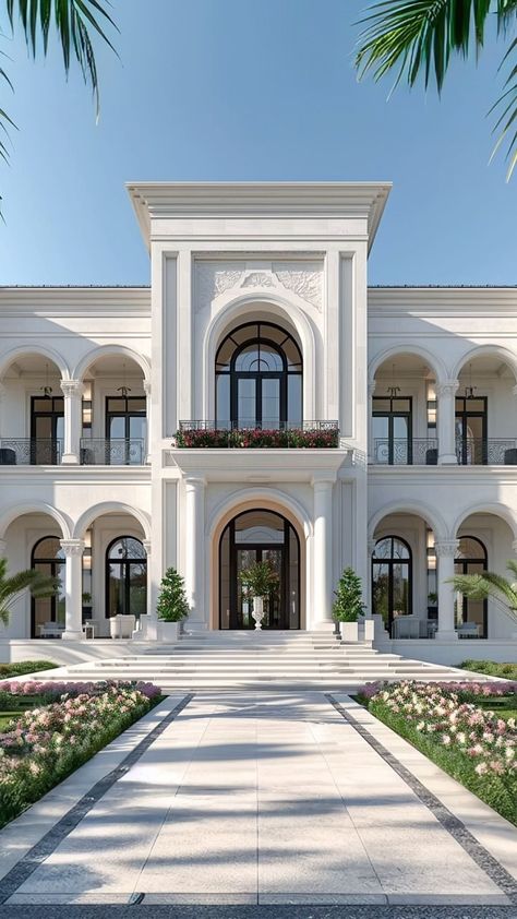 MII Global | For the minimalism Lovers🤍 . . . . . #architecture #design #interiordesign #interior #style #minimalism #lifestyle #dubai #uae #realestate... | Instagram Neoclassical House Interior, Modern House Design 2 Floor, House Design 2 Floor, Modern Neoclassical Architecture, Modern Classical Architecture, Realestate Instagram, Classic Villa Exterior, Neoclassical Villa, Modern Contemporary House Plans