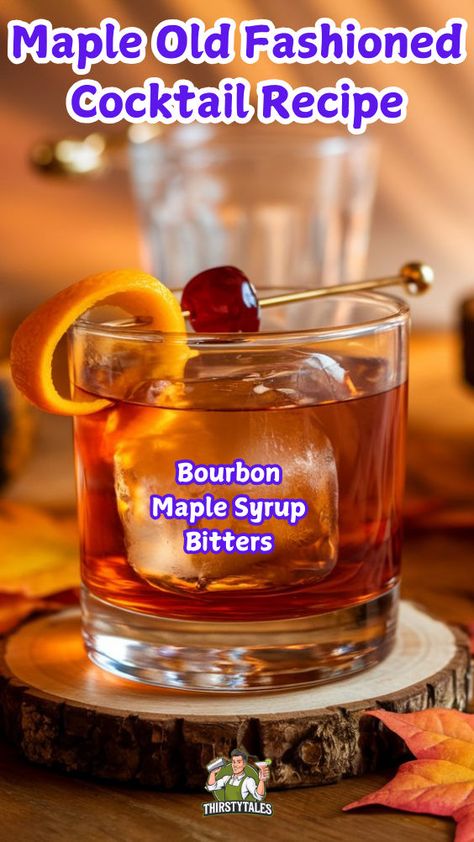 "Discover the perfect Maple Old Fashioned Cocktail Recipe that elevates your mixology game! This delightful twist on the classic Old Fashioned combines rich maple syrup with smooth bourbon, creating a unique flavor profile. Ideal for cozy evenings, this Maple Bourbon Sour is a must-try for cocktail enthusiasts. Explore the world of Maple Syrup Cocktails and indulge in the best cocktail recipes that showcase the sweetness of maple!" Rosemary Old Fashioned, Maple Old Fashioned, Ginger Beer Drinks, Ginger Ale Cocktail, Bourbon Maple Syrup, Bourbon Old Fashioned, Pumpkin Spice Treats, Bourbon Cocktail Recipe, Smoked Cocktails