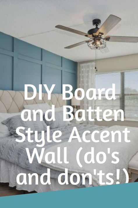 Do you want to give your room a unique and modern flair? Board and batten can be a great way to make a bold statement. This style accent wall is easy to do yourself, and with the right tools and materials, you can achieve a beautiful look for your home. In this article, we’ll look at the dos and don’ts of DIY board and batten style accent walls. With these tips, you’ll be able to create a stunning wall that you can be proud of Board And Batten Feature Wall Bedroom, Main Bedroom Accent Wall Ideas, How To Decorate Board And Batten Walls, Cottage Accent Wall Ideas, How To Make Board And Batten Walls, Fabric Accent Wall Bedroom, Board And Batten Wall Bedroom With Windows, Board And Batten Bedroom Accent Wall With Windows, Bedroom Wall Wood Design