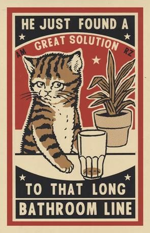 Strike Your Fancy by Arna Miller & Ravi Zupa: a poster series featuring cats drinking at the bar – The Garb Wire Ravi Zupa, Drunk Cat, Arte Doodle, Spoke Art, Matchbook Art, Retro Kunst, Matchbox Art, Cat Drinking, Poster Series