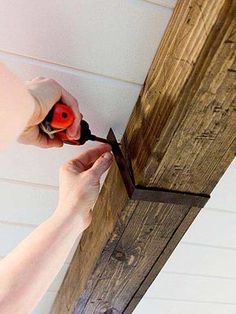 Stained Beam, Budget Remodel, Faux Beams, Faux Wood Beams, Wood Beam Ceiling, Wood Ceiling, Design Blogs, Wood Ceilings, Wood Beams