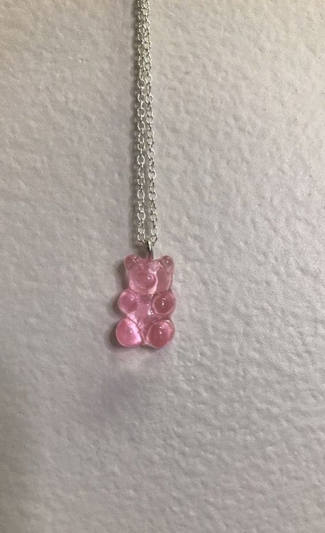 Pink Gummy Bear Necklace Gummy Bear Accessories, Gummy Bear Necklace, Bear Necklace, Gummy Bear, Charm Necklaces, Gummy Bears, Jewelry Inspo, Favorite Jewelry, Charm Necklace