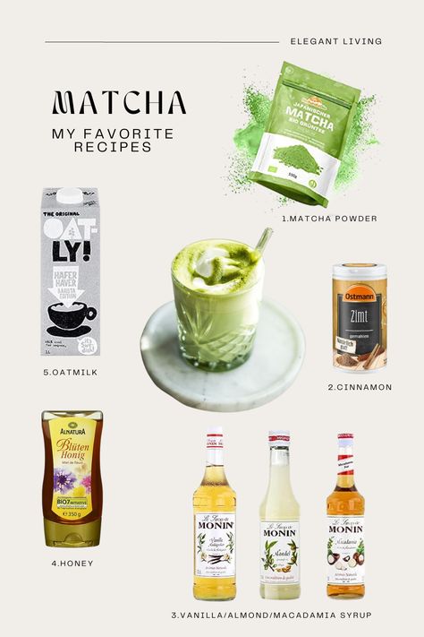 This is my all time Favorite Matcha Recipes with only 5 ingrediens!!! Super easy to try this at home. If you want a tutorial, please comment. ✨ Matcha Tutorial, Matcha Station At Home, Matcha Recipe Drinks, Matcha Corner, Matcha Business, Matcha Station, Matcha At Home, Funky Food, Matcha Lover