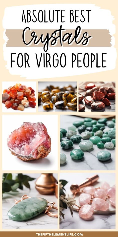 Crystals For Virgos Crystals For Virgo, Virgo Gemstone, Zodiac Magic, Virgo Energy, Virgo Birthstone, Virgo Signs, Zodiac Crystals, Natural Cleanse, Organizational Skills