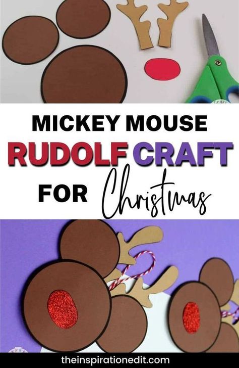 Mickey Mouse Preschool, Make A Christmas Ornament, Disney Ornaments Diy, Disney Christmas Crafts, Mouse Craft, Christmas Tree At Home, Rudolph Crafts, Craft For Christmas, Baby Christmas Crafts