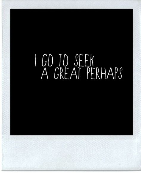 "I go to seek a Great Perhaps." -Looking for Alaska by John Green John Green Quotes, John Green Books, Looking For Alaska, Book Authors, Happy Thoughts, Beautiful Words, Book Quotes, Inspire Me, Inspirational Words