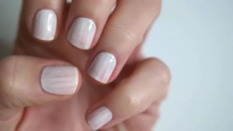 Streak-free Tutorial: How to Float Nail Polish | Upstyle Pale Nails, Sheer Nail Polish, Light Nail Polish, Sheer Polish, Light Colored Nails, Bad Nails, Light Nail, Sheer Nails, Long Lasting Nail Polish