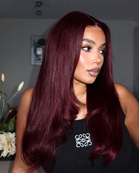 Red Hair, Burgundy Hair Aesthetic, Aesthetic Burgundy, Winter Inspiration, Burgundy Hair, Hair Fall, Glam Makeup, Hair Inspo, Selfies