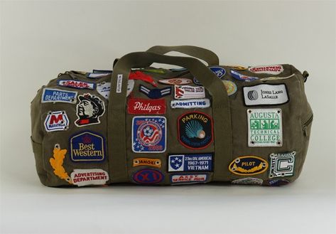 19_Michael Bastian Mens Duffle Bag, Carhartt Bag, Michael Bastian, Pelican Case, Bag Patches, Unique Backpacks, Backpack Patches, Travel Patches, Travel Keepsakes