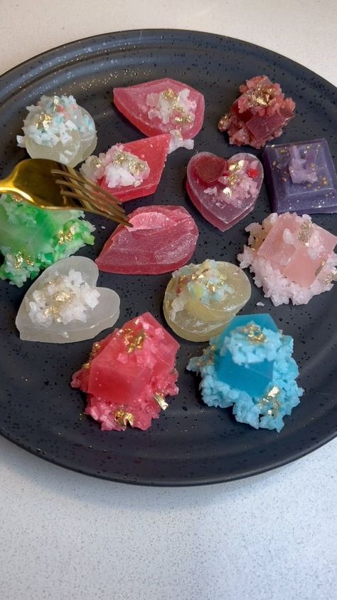 Silky Gem | Crystal Candy on Reels | Silky Gem Edible Crystals, Crystal Jelly Candy, Crystal Gem Candy, Silky Gem Candy, Gummy Crystals, Crystal Gummies, Crystal Candy Recipe, Edible Crystal Candy, Crystal Treats