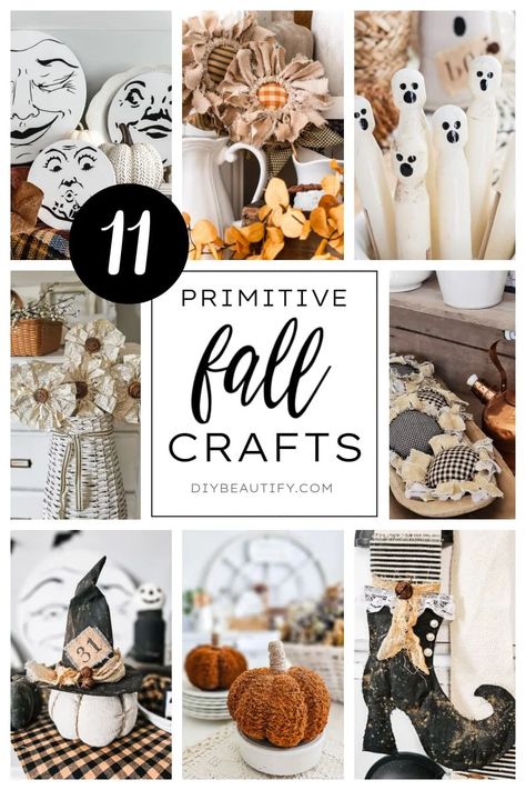 Primitive Crafts To Sell, Halloween Crafts To Make, Primitive Diy Crafts, Fall And Halloween Crafts, Folk Art Crafts, Primitive Crafts Diy, Primitive Halloween Crafts, Easy Primitive Crafts, Primitive Crafts To Make