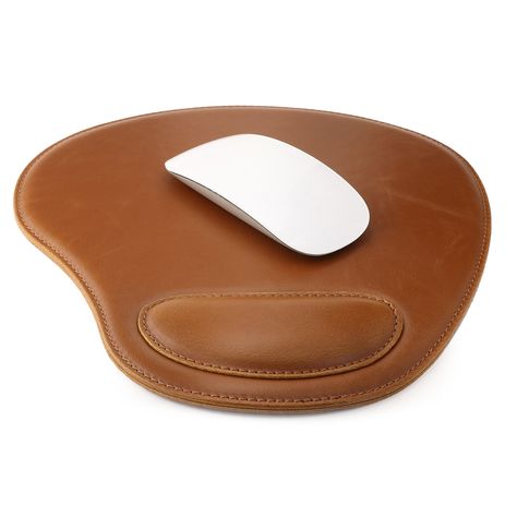 Leather Oval Mouse Pad with Wrist Rest - Black / Dark Brown / Light Brown Desk Laptop, Leather Mouse, Leather Mouse Pad, Leather Camera Strap, Custom Strap, Laptop Mouse, Macbook Air Case, Cute Desk, Wrist Rest