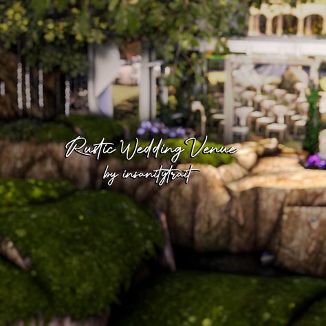 Rustic Wedding Venue | InsanityTrait on Patreon The Sims 4 Skin, Cc Hair, Sims 4 Bedroom, Wedding Furniture, Rustic Wedding Venues, Sims 4 Collections, Sims 4 Mods Clothes, Tuscany Wedding, Sims 4 Build