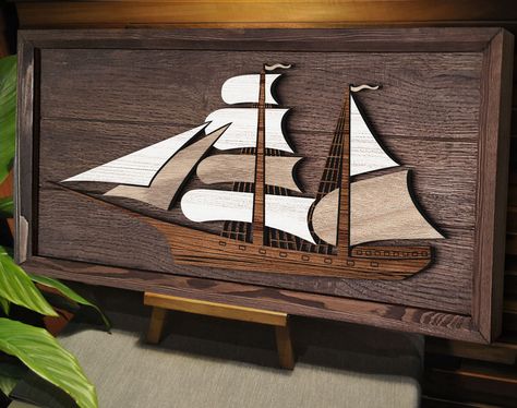 Excited to share the latest addition to my #etsy shop: Handmade Oak Tree Sailboat Wood Painting, Custom Wood Wall Art, Wooden Painting, Home Decor, Wall Decor, Office Decor, Housewarming Gift https://etsy.me/3QyhP8a #rectangle #entryway #wood #allseasons #personalizeds Large Keepsake Box, Woodwork Ideas, Boat Drawing, Natural Wood Texture, Pallet Project, Tall Ship, Wooden Painting, Columbus Day, Wood Painting