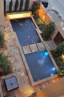 Walkway over pool #decor Pool Bridge, Swimming Pool Design Ideas, Contemporary Pool, Luxury Pools Backyard, Pools For Small Yards, Pool Design Ideas, Cheap Pool, Pool Deck Ideas, Florida Pool