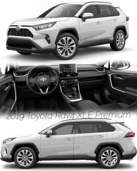 Rav4 Xle Premium, 2019 Toyota Rav4, Family Cars, Toyota Suv, Toyota Rav, Marley Hair, White Car, Hybrid Car, Family Car