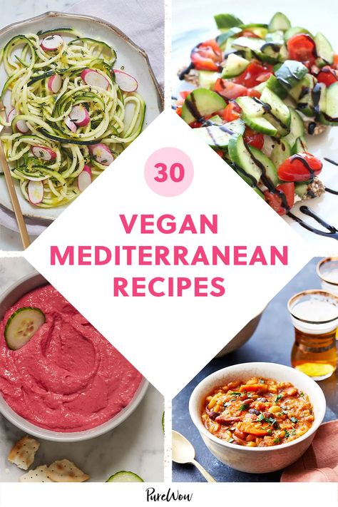 These 30 vegan Mediterranean recipes are sure to satisfy, whether you’re partial to homemade hummus, tomato-bean salad or fagioli a zuppa. Whether you’re trying to eat more plant-based foods or new to the Mediterranean diet, you’ll find something worth making on repeat. diet,food,mediterranean,plant-based,vegan,vegetarian Vegan Mediterranean Recipes, Vegan Mediterranean Diet, Food Mediterranean, Vegan Mediterranean, Easy Mediterranean Diet Recipes, Vegan Side Dishes, The Mediterranean Diet, Vegan Lunches, Homemade Hummus