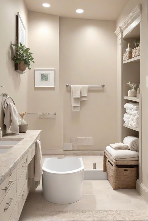 Step into a serene oasis with Accessible Beige (SW 7036) as your backdrop. Discover how to infuse earthy elegance into your bathroom with this must-have color! #Ad #homedecor #homedesign #bathroom #Painthome interiorarchitecture best Wall Colors for Bathroom Colors
Bright Room Colors
best colors combinations bathroom
bathroom Remodeling
Modern Paint Colors
2024 Bathroom Pastel Colors, Bathroom Beige Tile Color Schemes, Beige Wall Bathroom, Beige Tiles Bathroom, Accessible Beige Bathroom, Beige Bathroom Paint, Beige Color Combinations, Accessible Beige Sw, Greige Bathroom