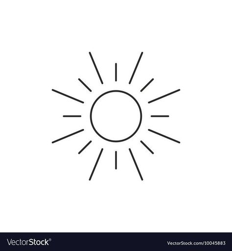 Simple Sun Tattoo Outline, Simple Sun Tattoo, Self Made Tattoo, Sun Outline, Sun Tattoo Designs, Brush Tattoo, Sun Icon, Taurus Tattoos, Sun Tattoos