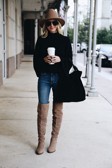 Tan Boots Outfit, Suede Boots Outfit, Tall Boots Outfit, Over The Knee Boot Outfit, Fall Boots Outfit, Winter Boots Outfits, Knee Boots Outfit, Outfit Winter, Fall Fashion Outfits