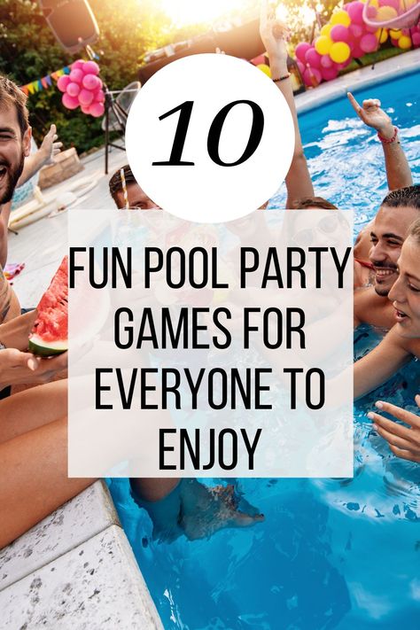 Need some entertainment for an upcoming pool party? These fun pool games will be perfect for everyone. These pool party games are easy to learn and will be the star of the show. Swimming Pool Activities, Pool Olympic Games, Birthday Pool Party Games, Pool Party Games Ideas, Games To Play At A Pool Party, Fun Things To Do At A Pool Party, Pool Games To Play With Friends, Summer Pool Party Games, Games For Pool Party