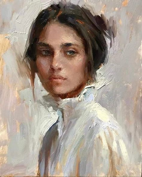 Portrait painting in oils. Great white opaque application - artist unknown Portrait Paintings, Oil Painting Inspiration, Portraiture Painting, 얼굴 그리기, Kunst Inspiration, Painting Subjects, Oil Painting Portrait, Oil Portrait, Lukisan Cat Air