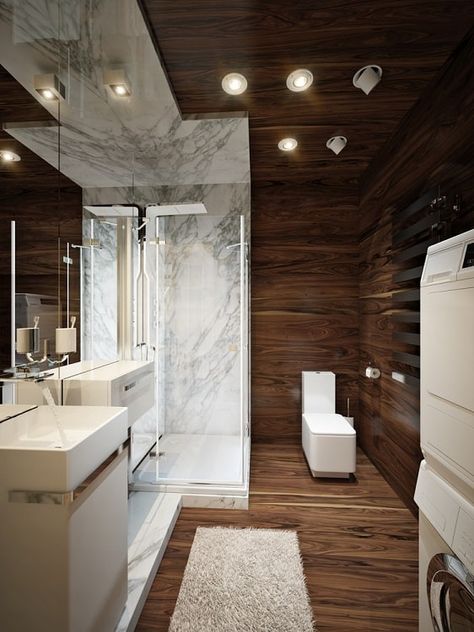 Wood Ceiling Bathroom, Modern Wood Ceiling, Vaulted Ceiling Bedroom, Cove Ceiling, Ceiling Bathroom, Next Luxury, Ceiling Types, Types Of Ceilings, Dark Bathrooms