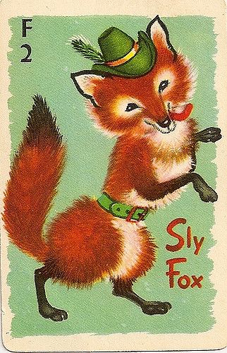 Explore Katie Kitsch's photos on Flickr. Katie Kitsch has uploaded 3048 photos to Flickr. Kawaii, Red Fox, Vintage Fox, Fox Illustration, Vintage Playing Cards, Fox Art, Cute Fox, Animal Cards, Vintage Children's Books