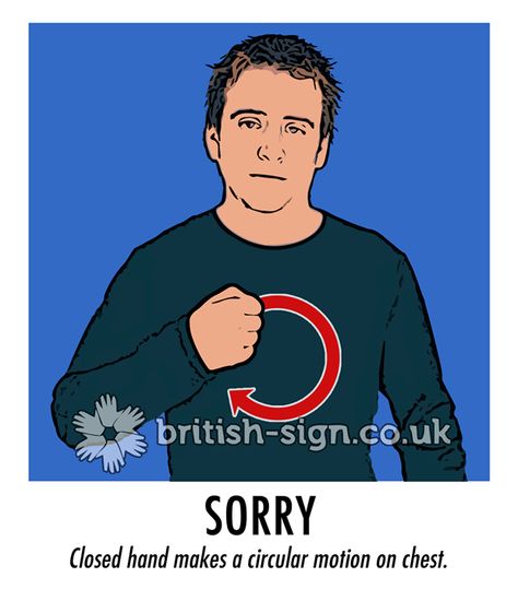 ' Sorry In Sign Language, British Sign Language Alphabet, How To Say Sorry, Learn Bsl, Makaton Signs, Learning Asl, Curiosity Approach, Sign Language Phrases, Describing Words