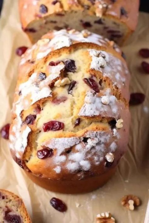 Costco Cranberry Walnut Bread Recipe No Knead Cranberry Walnut Bread, Best Quick Breads, Walnut Cranberry Bread Recipe, Costco Cranberry Walnut Bread Recipe, Cranberry Loaf Recipe, Bread Sweet Recipes, Cranberry Yeast Bread, Cranberry Nut Bread Recipe, Cranberry Walnut Bread Recipe