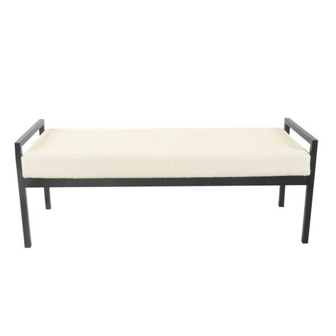 Modern Metal Sherpa Bench Cream - HomePop | Target Sherpa Bench, Entryway Bench Storage, End Of Bed Bench, Sherpa Fabric, Metal Bench, Bed Bench, Bedroom Bench, Ottoman Coffee Table, Modern Bench