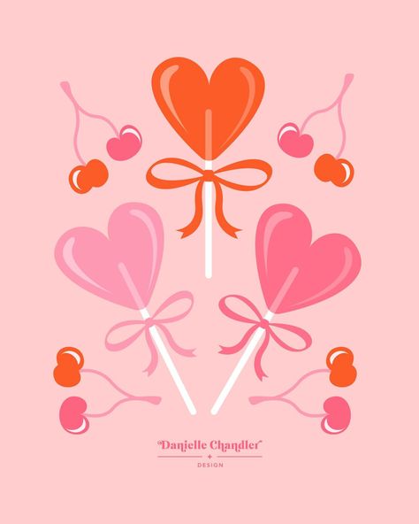 Cute Valentines Illustration, Candy Hearts Drawing, Heart Lollipop Drawing, Candy Hearts Aesthetic, Valentine’s Day Prints, Sweetheart Candy Drawing, Candy Hearts Painting, Candy Hearts Illustration, Valentines Designs