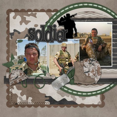 Rolling Along kit by Chelle's Creations Military Scrapbook Layouts, Military Scrapbook, Welcome Home Soldier, General Crafts, Photo Scrapbook, Scrapbook Page Layouts, Scrap Paper, Cherry On Top, The Hub