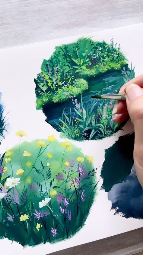 Ruth Wilshaw (@ruthwilshaw) • Instagram photos and videos Ruth Wilshaw, Gauche Painting, Gouache Illustrations, Art Resources, Gouache Art, Cute Paintings, Small Canvas Art, Watercolor Drawing, Painting Art Projects