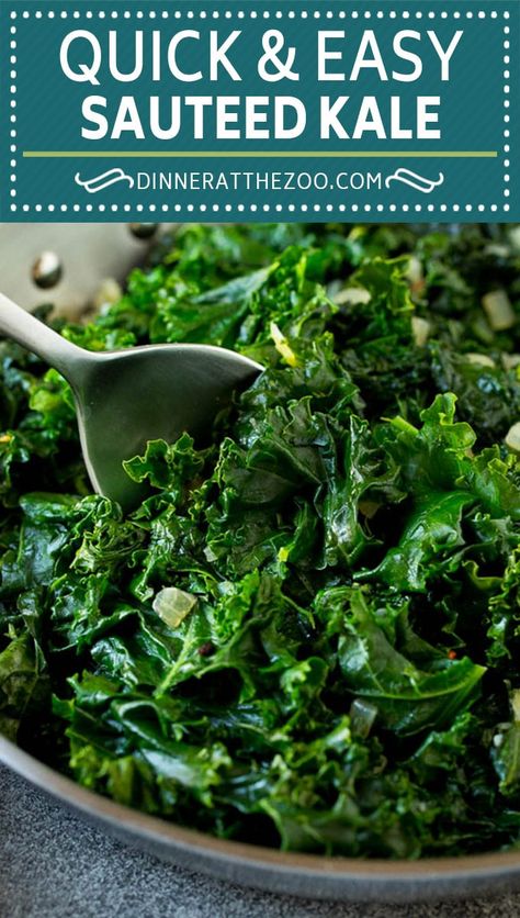 Kale Recipes Sauteed, Cooked Kale Recipes, Cooked Kale, Kale Recipes Healthy, Sautéed Kale, Kale Recipe, How To Cook Kale, Sauteed Kale, Healthy Side Dish