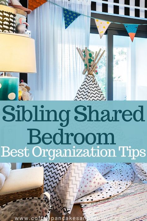 Kids Bedroom Organization #siblings #boys #children Shared Bedroom Organization, Siblings Sharing Bedroom, Clutter Challenge, Bedroom Organization Tips, Sibling Bedroom, Boy And Girl Shared Room, Boy And Girl Shared Bedroom, Organize Kids, Sibling Room