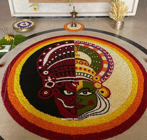 onam,onam festival, onam celebrations, pookalam, flowerart, rangoli, onam pookalam,Kathakali theme Kathakali Onam Pookalam, Variety Pookalam Design, Pookalam Theme Design, Onam Poo Kolam Designs, Best Onam Pookalam Design, Kathakali Pookalam Design, Kathakali Pookalam, പൂക്കളം Design, Onam Kolam Designs