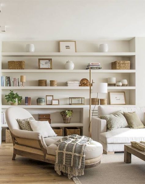 Walk Book Shelves, Living Room Bookshelves, Bookshelves Living Room, Living Room Library, Bookshelves In Living Room, Home Library Design, Living Room Sectional, Decor Home Living Room, Apartment Design