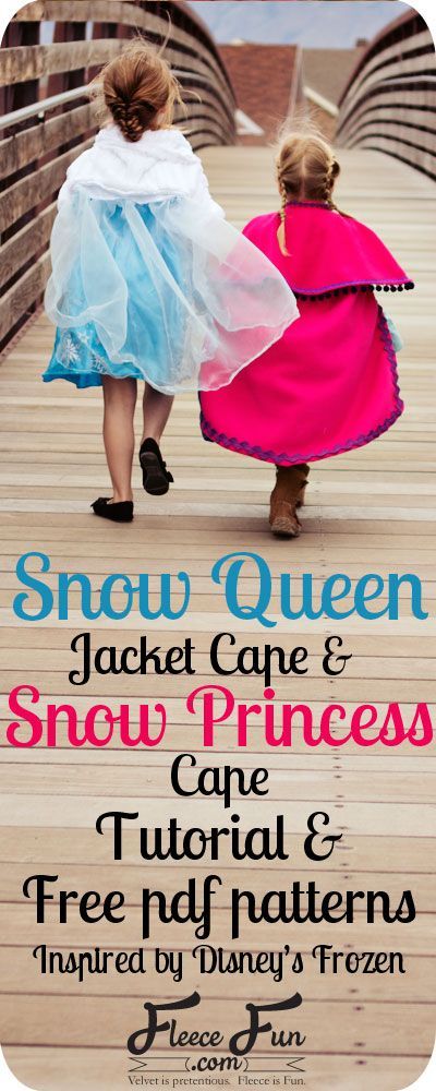 Love the idea of a jacket fo rmy Elsa.  I love how the Anna cape comes in multiple sizes too - so cute! Frozen Cape Diy, Paper Crafts For Preschoolers, Anna Cape, Cape Diy, Queen Cape, Cape Tutorial, Princess Cape, Diy Cape, Cape Pattern