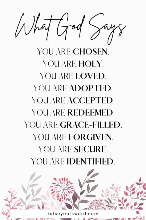 God Made You Different, Truths God Says About Me, God Knows What You Need, What God Says About You, What Does God Say About Me, God Says You Are, Personal Prayer, God Made You, Bible Promises