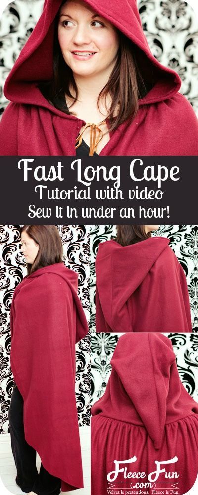 I love how this tutorial includes a FREE pdf pattern!  This looks like it's really easy to sew.  I'm going to try this. Girl Archer, How To Make A Cape, Diy Cape, Horse Costume, Homestuck Cosplay, Diy Sy, Cape Pattern, Long Cape, Hooded Cape