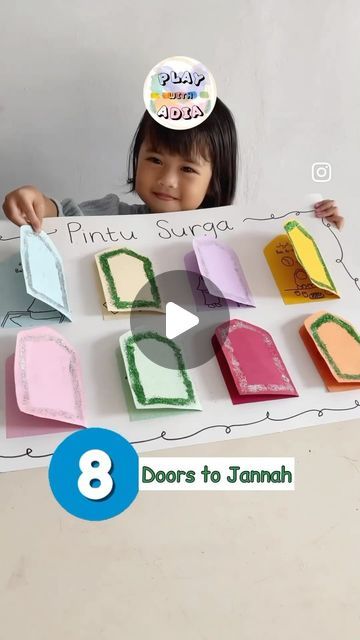 Ramadan & Eid - Crafts, Decor & DIYs on Instagram: "Thank you @playwithadia for creating this beautiful activity called ‘8 Doors to Jannah’  What are your thoughts everyone?" Ramadan, Doors, Diy Eid Decorations, Eid Activities, Eid Crafts, Ramadan Crafts, Eid Decoration, Diy Door, Thank You